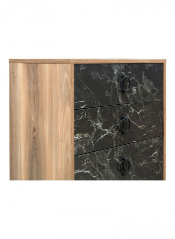 Diamond 4-Drawer Chest Black / Brown 98 x 64cm