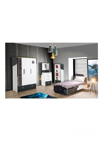 Space Single Bed With 2 Nightstand Black 90 x 200cm