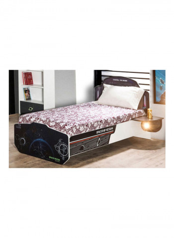 Space Single Bed With 2 Nightstand Black 90 x 200cm