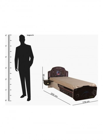 Space Single Bed With 2 Nightstand Black 90 x 200cm