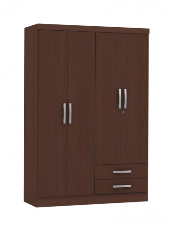 Four Door Wardrobe Armoire Brown 180x160x52centimeter