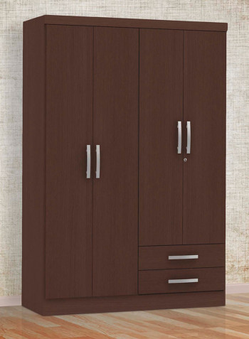 Four Door Wardrobe Armoire Brown 180x160x52centimeter