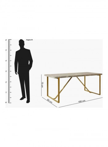 6-Seater Dining Table Gold