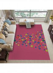 Flower Pattern Non-Skid Living Room Carpet Pink 160x230centimeter