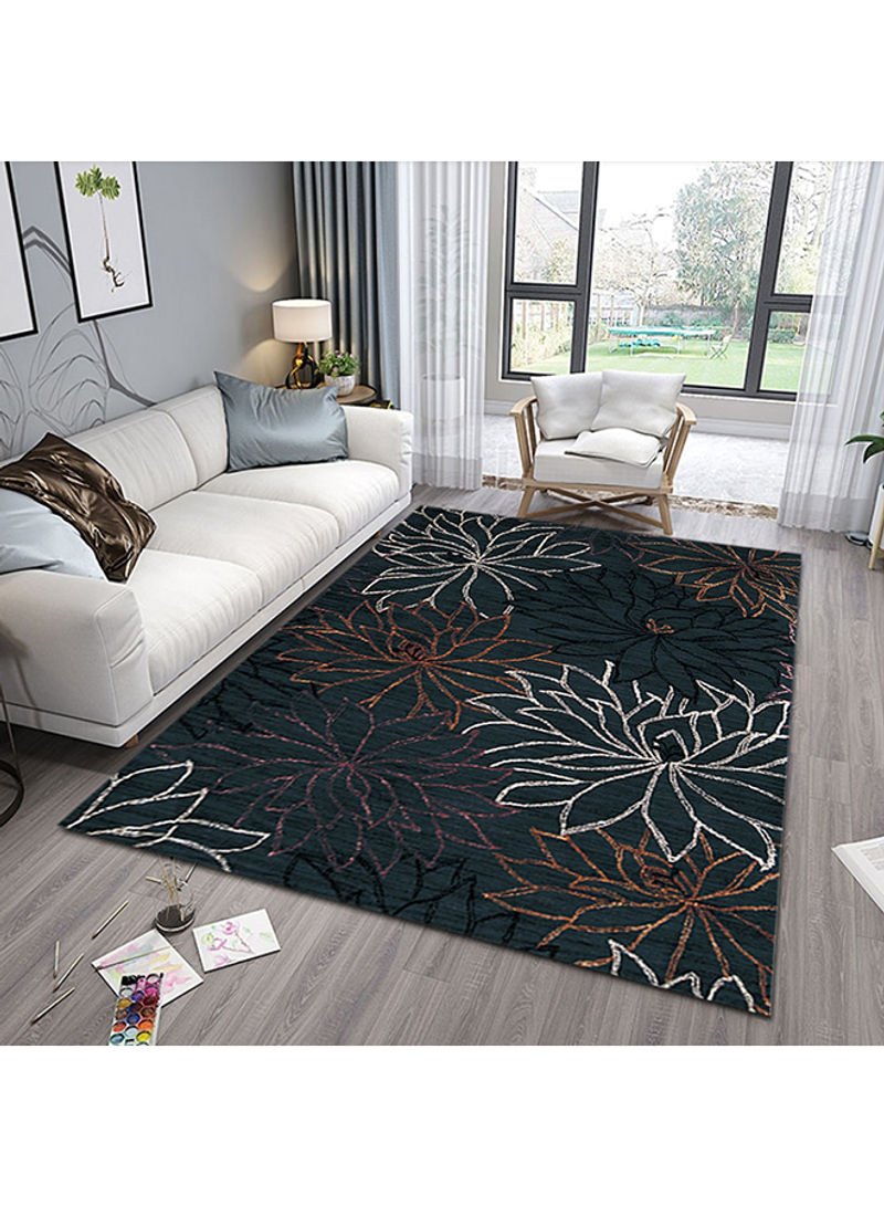 Flower Pattern Non-Skid Floor Rug Multicolour 160x230centimeter