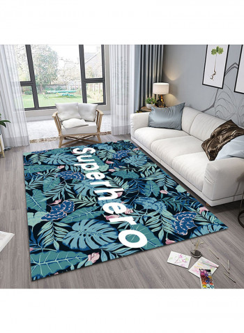 Modern Character Print Comfort Living Room Carpet Blue 160x230centimeter