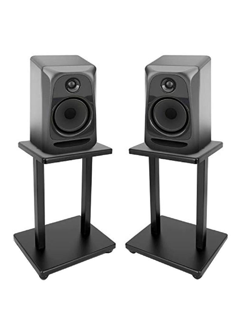 2-Piece Quad Speaker Stands 13inch Black