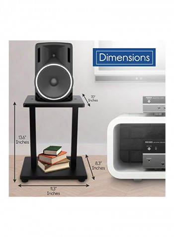2-Piece Quad Speaker Stands 13inch Black
