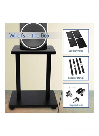2-Piece Quad Speaker Stands 13inch Black