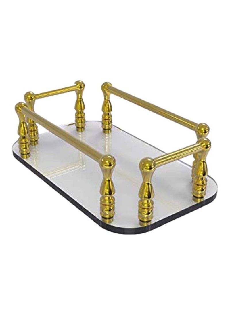 Vanity Top Glass Tray Guest Towel Holder Clear/Gold