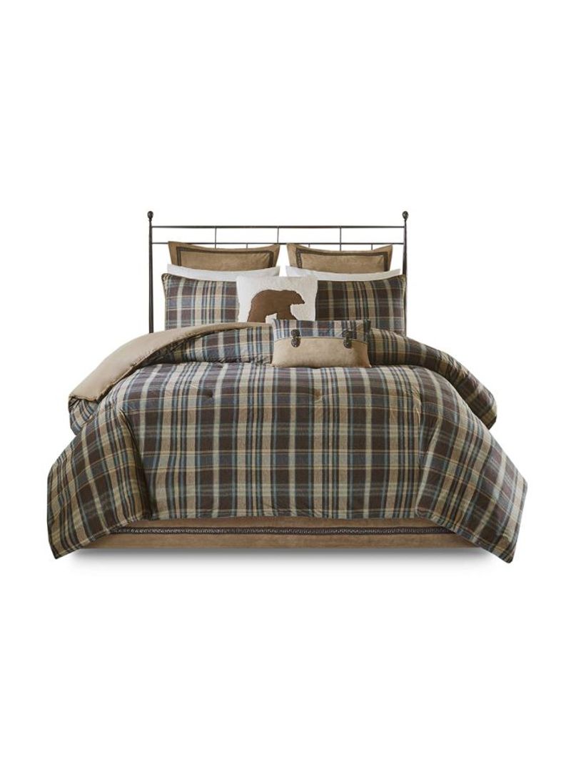 4-Piece Polyester Comforter Set Polyester Hadley Plaid Queen