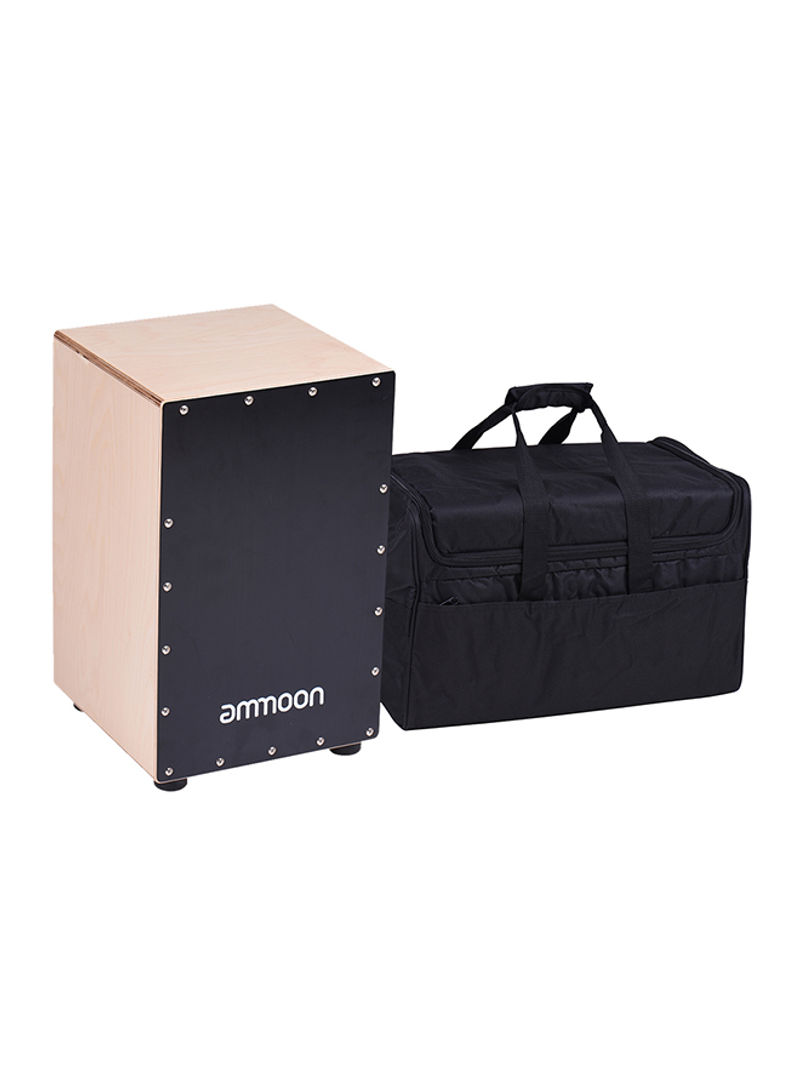 Wooden Cajon Box Percussion With Adjustable Strings And Carry Bag