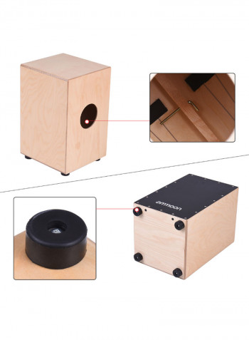 Wooden Cajon Box Percussion With Adjustable Strings And Carry Bag