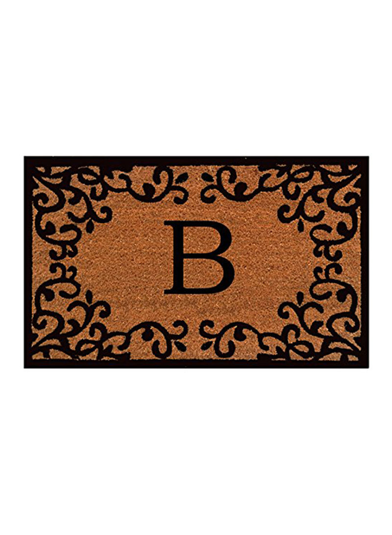 Chateaux Monogram Doormat Black/Brown 0.6X36X24inch