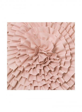 3-Piece Ruched Flower Serena Comforter Set Polyester Blush