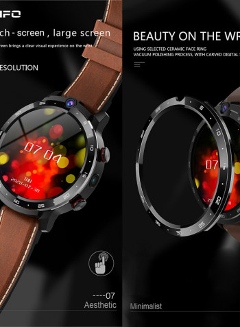 LEM12 Pro 4G LTE Multi-Function Smartwatch For Android/iOS Phones Black