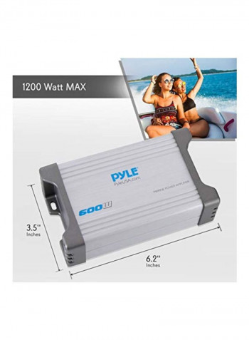 4-Channel Marine Amplifier Receiver PLMRMP4A Grey