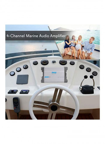 4-Channel Marine Amplifier Receiver PLMRMP4A Grey