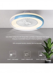 Modern Ceiling Fan Lamp with Remote Control White 60x27x60cm