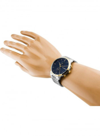 Men's Stainless Steel Quartz Chronograph Wrist Watch With Calendar Display