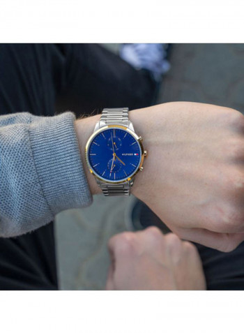 Men's Stainless Steel Quartz Chronograph Wrist Watch With Calendar Display