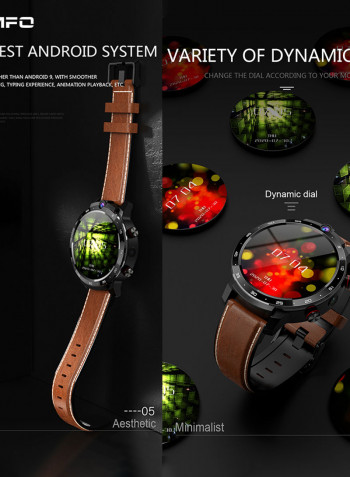 LEM12 Pro 4G LTE Multi-Function Smartwatch For Android/iOS Phones Brown