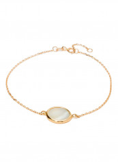 18 Karat Rose Gold Mother Of Pearl Single Stone Bracelet