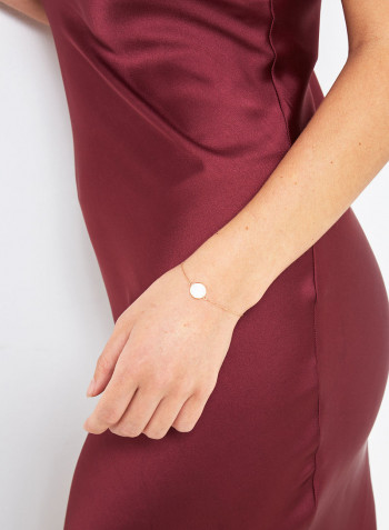 18 Karat Rose Gold Mother Of Pearl Single Stone Bracelet