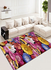 Flower Pattern Anti-Slip Soft Carpet Multicolour 160x230centimeter