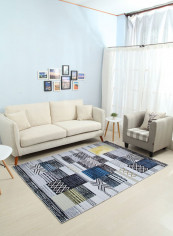 Creative Geometric Printed Soft Rectangular Carpet Multicolour 160x230centimeter