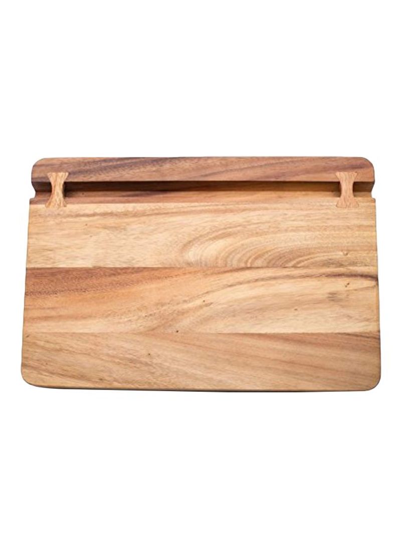 Cutting Board With Large Knife Holder Beige 10.2x15.2x1.5inch