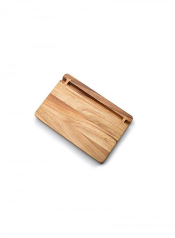 Cutting Board With Large Knife Holder Beige 10.2x15.2x1.5inch