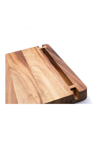 Cutting Board With Large Knife Holder Beige 10.2x15.2x1.5inch