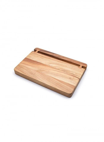 Cutting Board With Large Knife Holder Beige 10.2x15.2x1.5inch