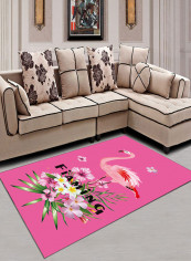 Flamingo Print Anti-Skid Washable Carpet Multicolour 160x230centimeter