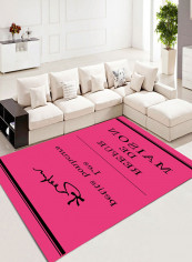 Letters Pattern Washable Rectangular Carpet Multicolour 160x230centimeter