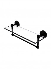 Glass Shelf With Towel Bar Black/Clear 16x5inch