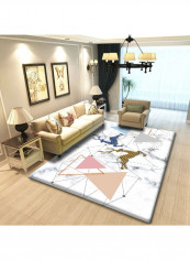 Simple Nordic Style Geometry Printed Anti-Slip Carpet Multicolour 160x230centimeter