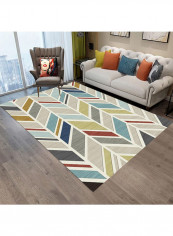 Modern Geometry Pattern Living Room Carpet Multicolour 160x230centimeter