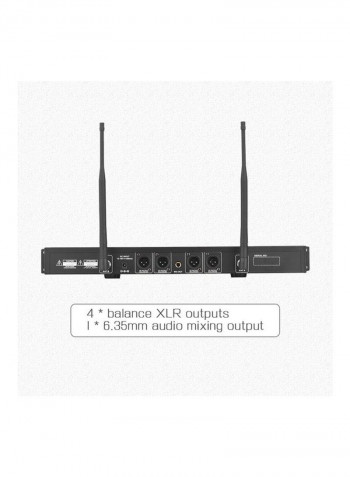 D4-2 Professional 4-Channel UHF Wireless Microphone System