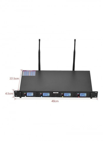 Wireless Microphone System Includes 4 Headset Microphones With Bodypack Transmitter And Rack Mount Receiver