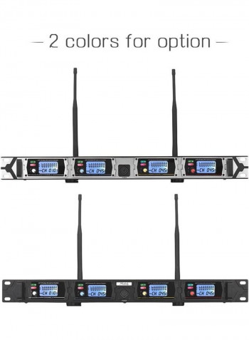 Wireless Microphone System Includes 4 Headset Microphones With Bodypack Transmitter And Rack Mount Receiver