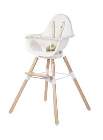 Evolu One 80 Degree Adjustable High Chair - Natural/White