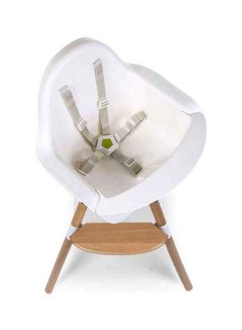 Evolu One 80 Degree Adjustable High Chair - Natural/White