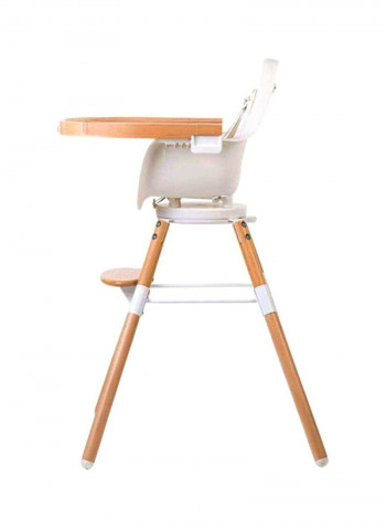 Evolu One 80 Degree Adjustable High Chair - Natural/White