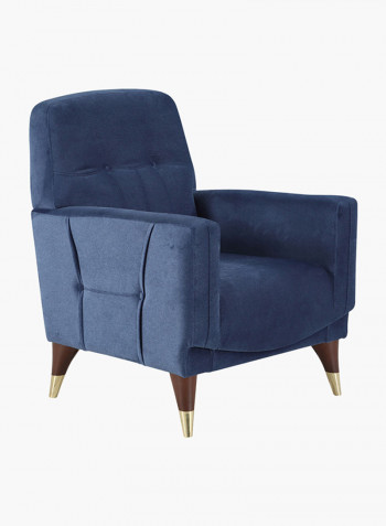 Tufted Sofa Blue/Brown/Gold