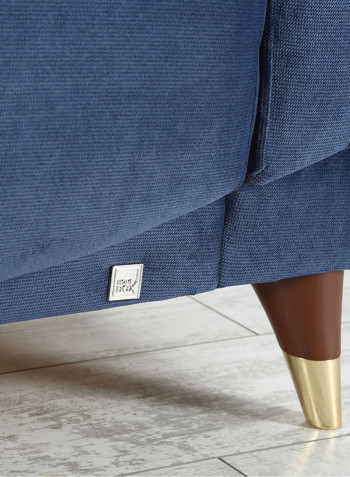 Tufted Sofa Blue/Brown/Gold