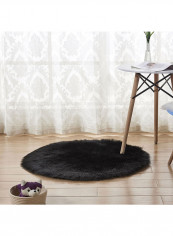 Round Shape Thick Comfy Rug Black 110centimeter reviews Round Shape Thick Comfy Rug Black 110centimeter