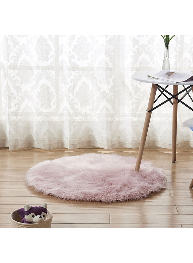 Round Shape Thick Comfy Rug Pink 110centimeter