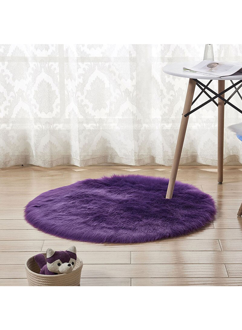 Round Shape Thick Comfy Rug Purple 110centimeter
